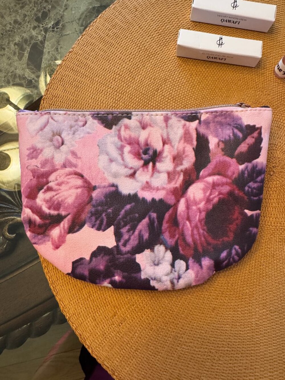 Flowered  IPSY Cosmetic Bag